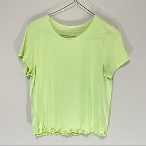 American Eagle Lime Green Ribbed Crop Top Size M